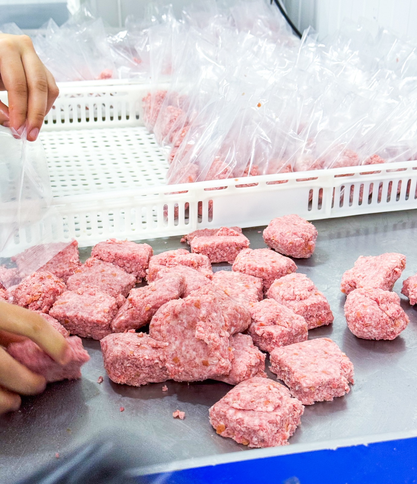 Equipe realizando a preparação padronizada dos produtos